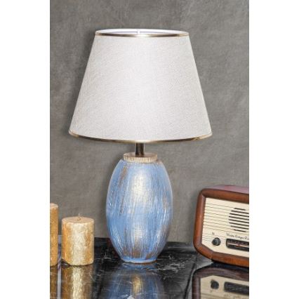 Tischlampe RAMZES 1xE27/40W/230V crème/blau