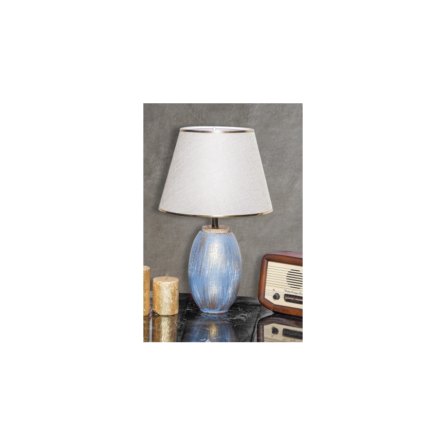 Tischlampe RAMZES 1xE27/40W/230V crème/blau