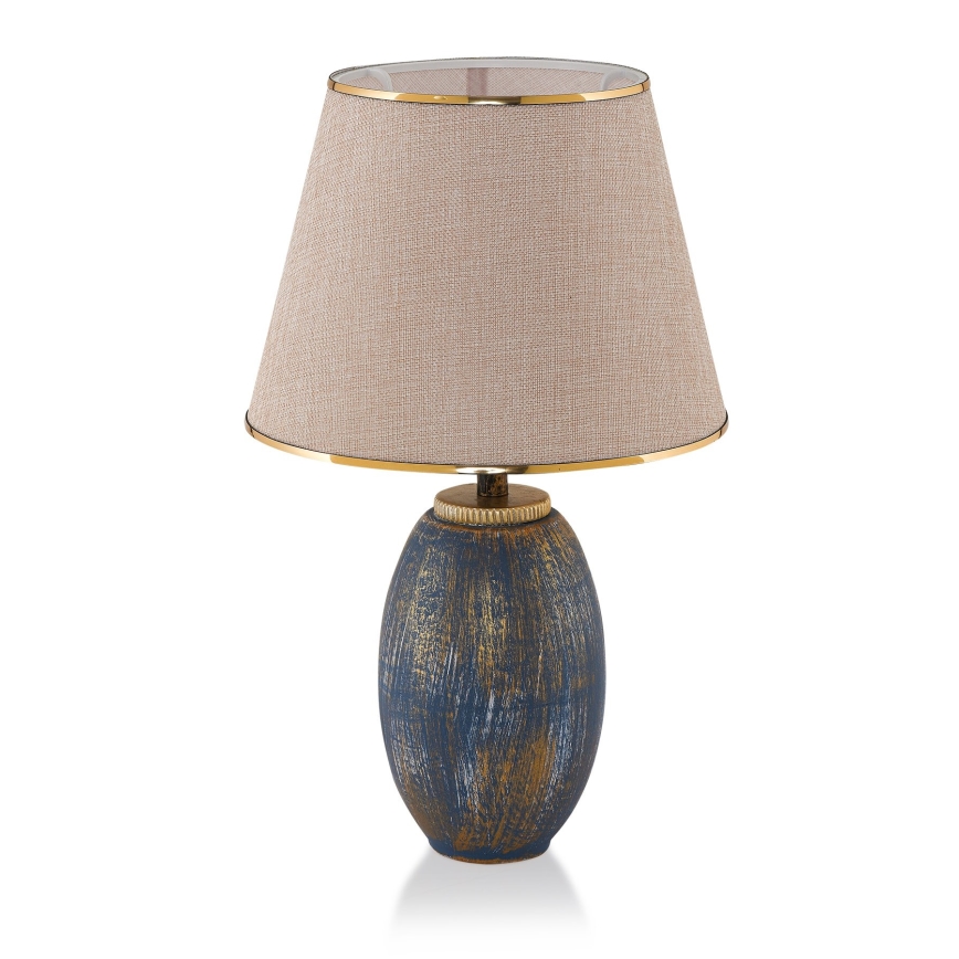Tischlampe RAMZES 1xE27/40W/230V crème/blau