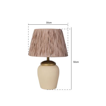 Tischlampe RAMZES 1xE27/40W/230V creme/braun