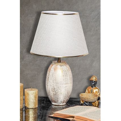 Tischlampe RAMZES 1xE27/40W/230V crème/gold
