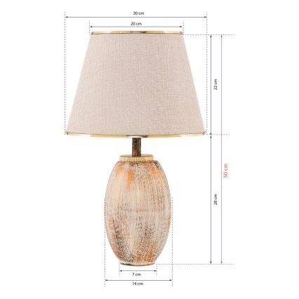 Tischlampe RAMZES 1xE27/40W/230V crème/gold