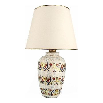 Tischlampe RAMZES 1xE27/40W/230V Creme/Gold