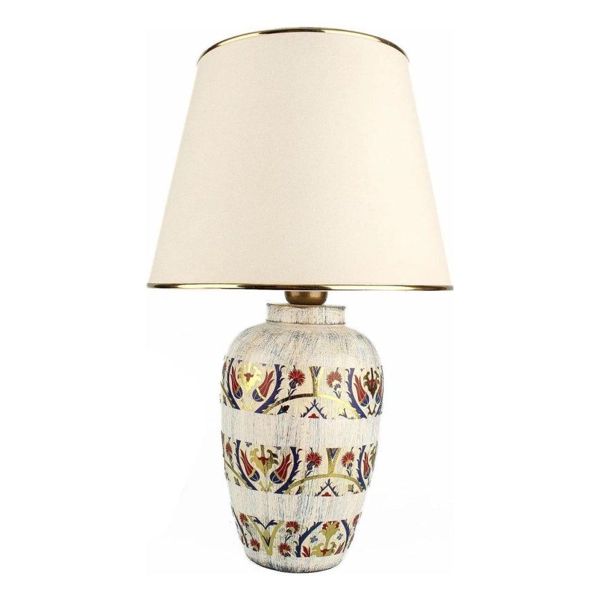 Tischlampe RAMZES 1xE27/40W/230V Creme/Gold