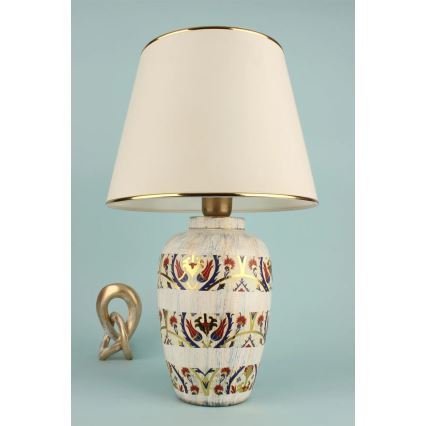 Tischlampe RAMZES 1xE27/40W/230V Creme/Gold