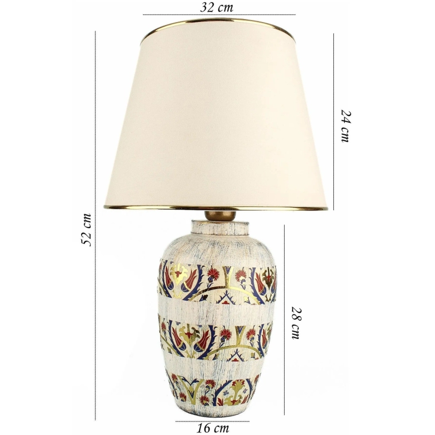 Tischlampe RAMZES 1xE27/40W/230V Creme/Gold