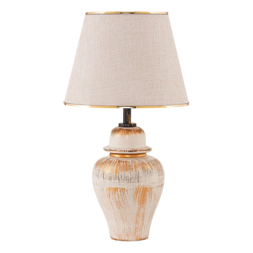 Tischlampe RAMZES 1xE27/40W/230V cremefarben/goldfarben