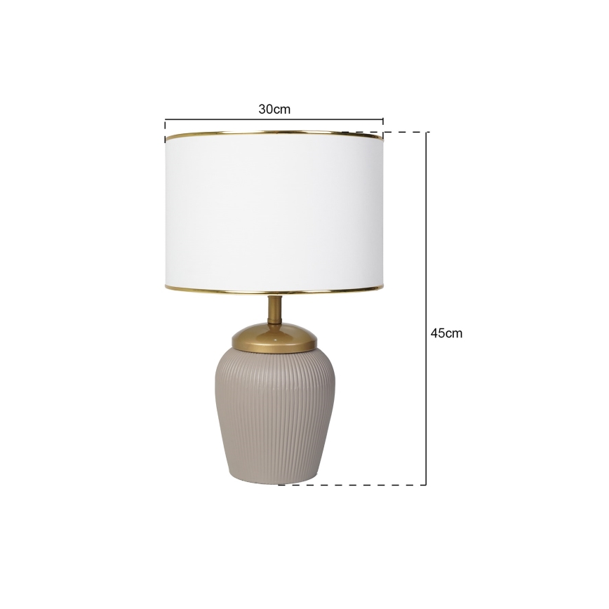 Tischlampe RAMZES 1xE27/40W/230V weiß/beige