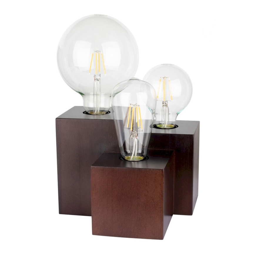 Tischlampe VINCENT 3xE27/15W/230V Buche