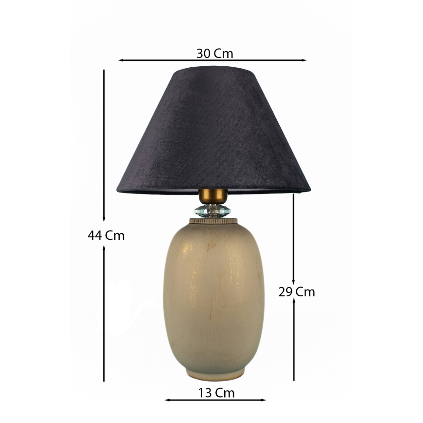Tischleuchte 1xE27/40W/230V schwarz/beige
