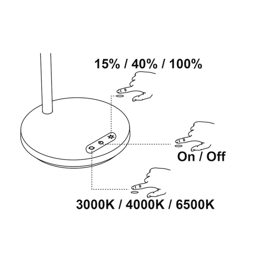 Top Light - LED Dimmable Touch-Tischlampe BELLA LED/4,8W/5V 3000/4000/6500K schwarz