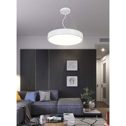 Top Light Metal 40BZ RC - LED dimmbare Hängeleuchte an Seil METAL LED/51W/230V weiß + Fernbedienung