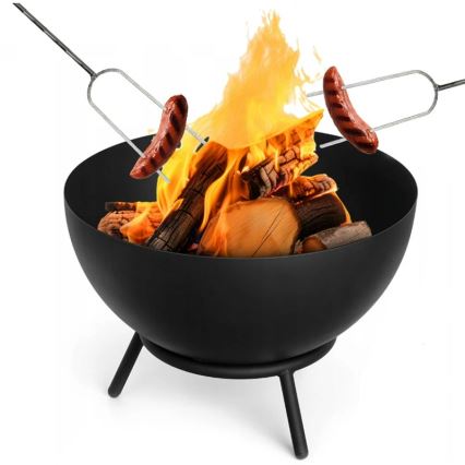 Tragbare Feuerstelle für Holz, 57x30 cm, schwarz