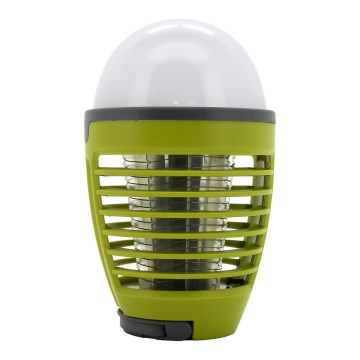 Tragbare wiederaufladbare LED-Lampe mit Insektenfalle LED/2W/3,7V 1800 mAh IPX4 grün