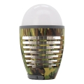 Tragbare wiederaufladbare LED-Leuchte mit Insektenfalle LED/2W/3,7V 1800 mAh IPX4 Camouflage
