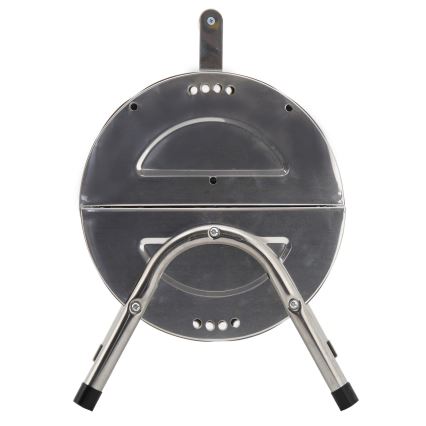 Tragbarer Holzkohlegrill Chrom glänzend