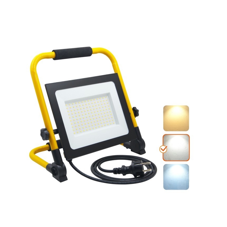 Tragbarer LED-Strahler TIGRA LED/100W/4000K IP54 schwarz/gelb