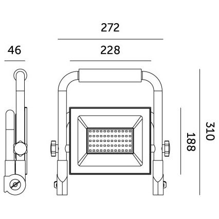 Tragbarer LED-Strahler TIGRA LED/100W/4000K IP54 schwarz/gelb
