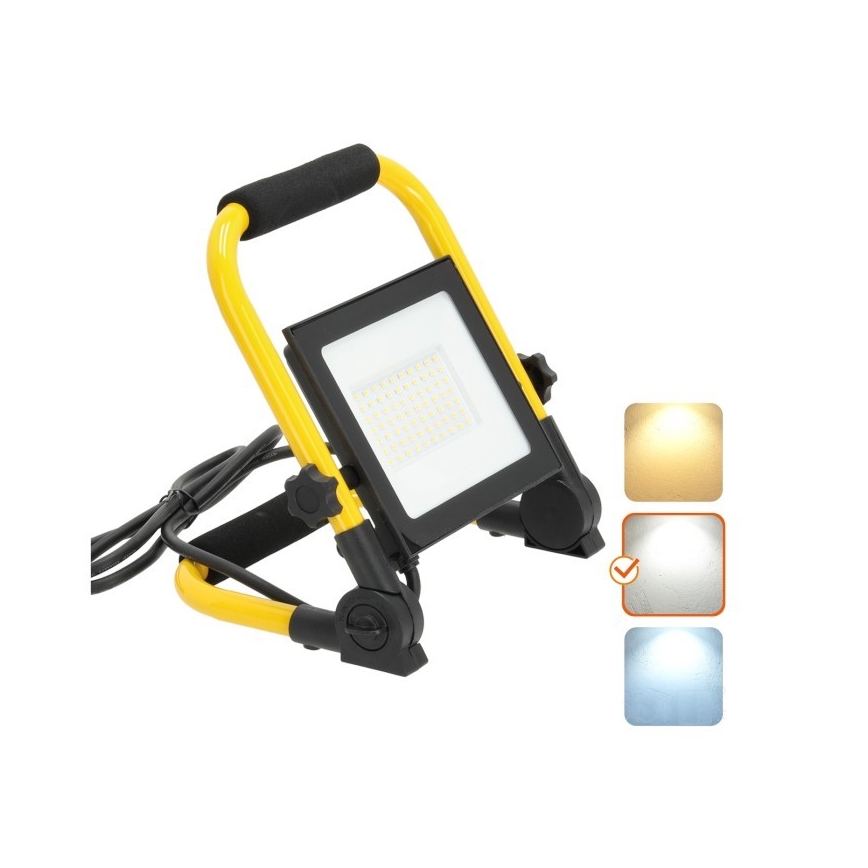 Tragbarer LED-Strahler TIGRA LED/50W/4000K IP54 schwarz/gelb