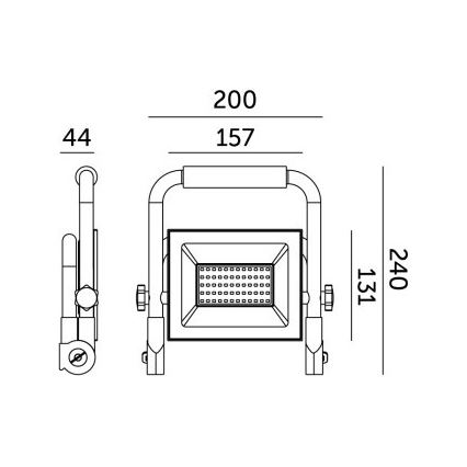 Tragbarer LED-Strahler TIGRA LED/50W/4000K IP54 schwarz/gelb
