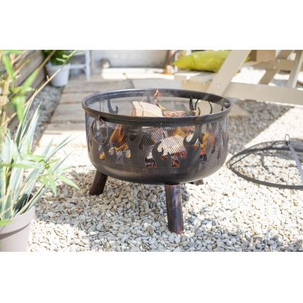 Tragbares Holzfeuer mit Grillrost WILDFIRE, Durchmesser 61 cm