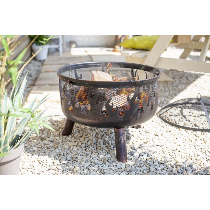 Tragbares Holzfeuer mit Grillrost WILDFIRE, Durchmesser 61 cm