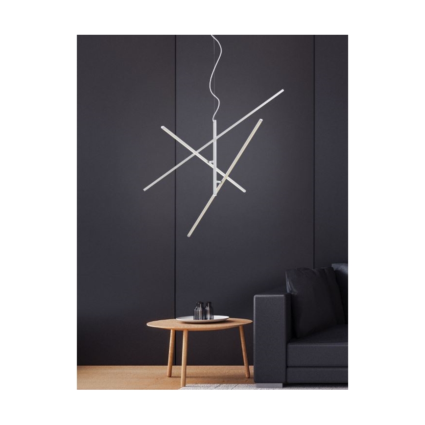 Trio - Dimmbarer LED-Kronleuchter an einer Schnur TIRIAC 3xLED/8,5W/230V weiß