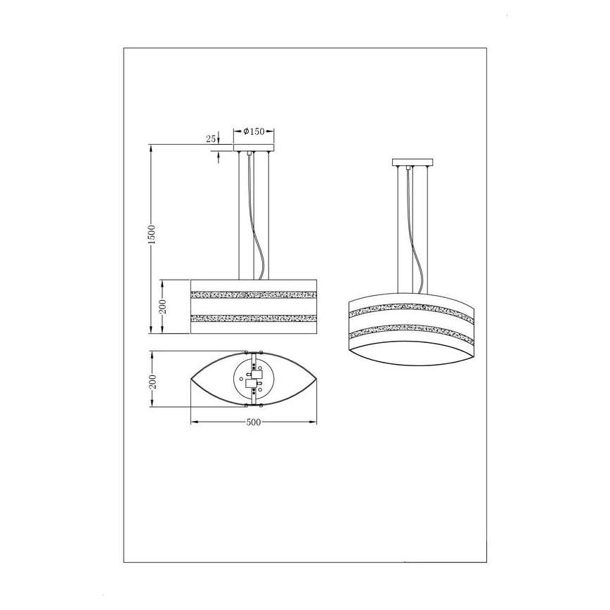 Trio - Hängeleuchte an Kabel NIKOSIA 2xE27/40W/230V gold