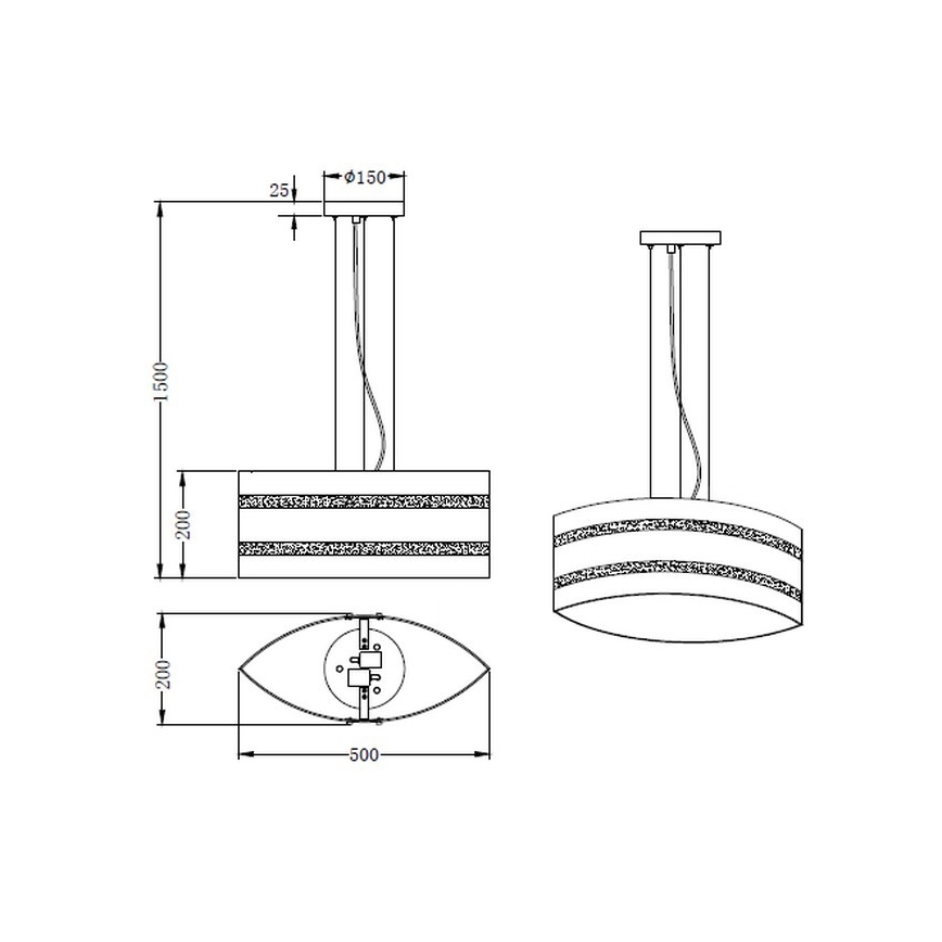 Trio - Hängeleuchte an Kabel NIKOSIA 2xE27/40W/230V silber
