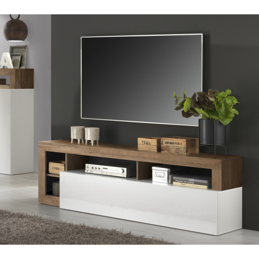 TV-Board LENOR weiß/Eiche
