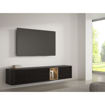 TV-Lowboard INAR, schwarz/braun