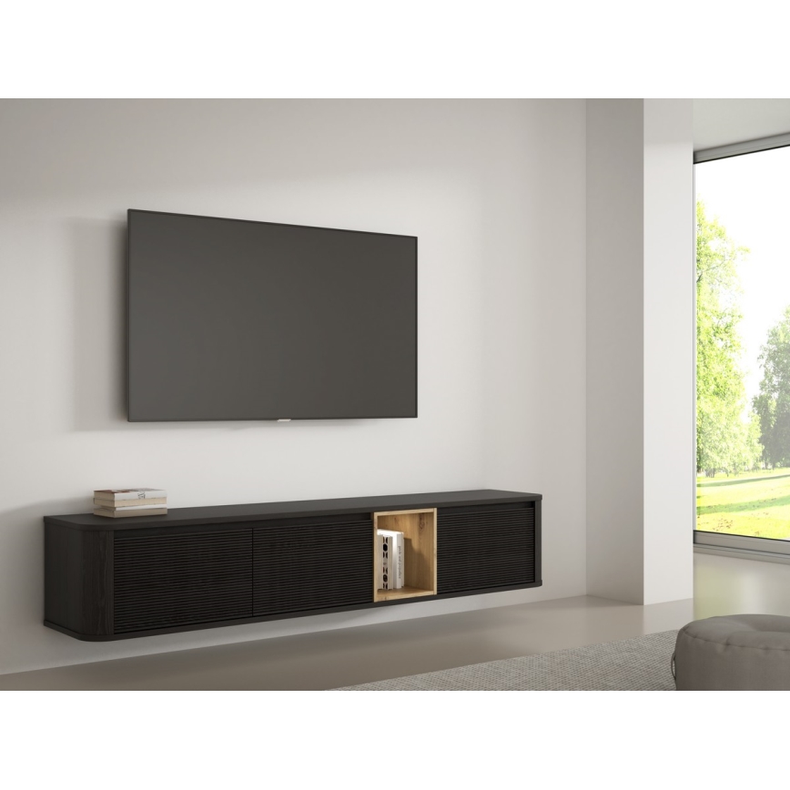 TV-Lowboard INAR, schwarz/braun