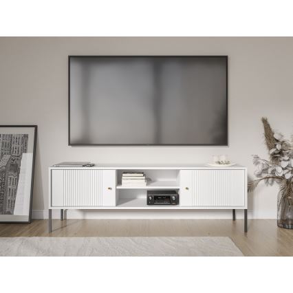 TV-Lowboard LUE Weiß/Schwarz