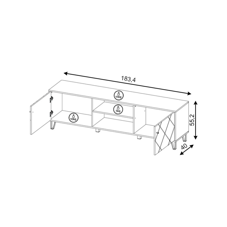 TV-Lowboard SULA Artisan-Eiche/Weiß