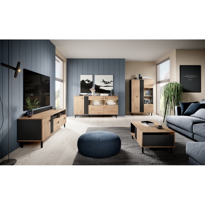 TV-Tisch BADIA Eiche/anthrazit