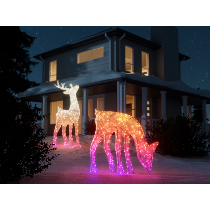 Twinkly - Dimmbares Outdoor-Weihnachtsrentier LED RGBW REINGEERS 160xLED IP44 Wi-Fi