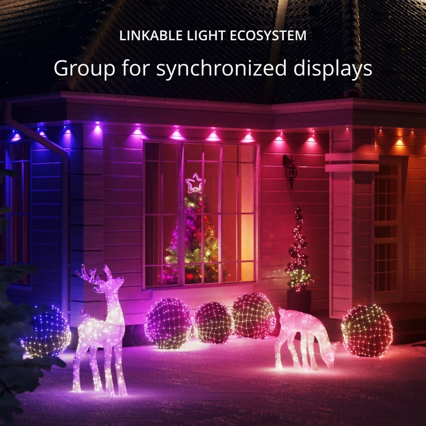 Twinkly - Dimmbares Outdoor-Weihnachtsrentier LED RGBW REINGEERS 160xLED IP44 Wi-Fi