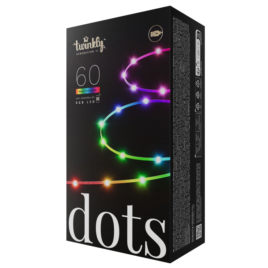 Twinkly - LED RGB Dimmbarer Weihnachtslichterkette DOTS 60xLED 7 m USB Wi-Fi