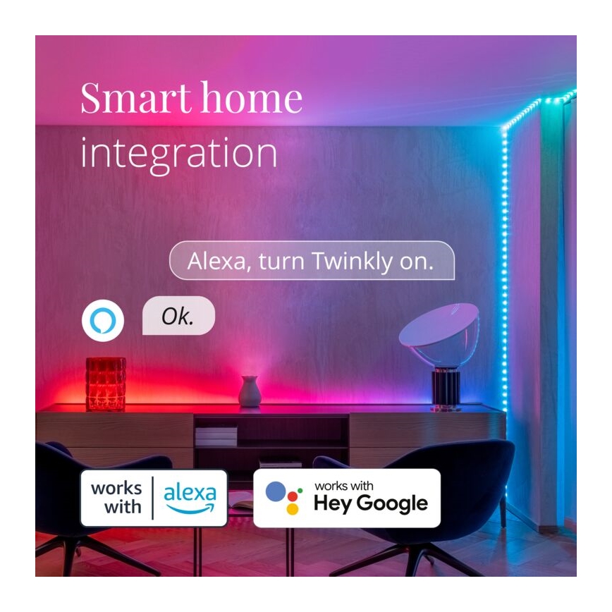 Twinkly - LED RGB Außen-Dimmstreifen DOTS 400xLED 20 m IP44 Wi-Fi