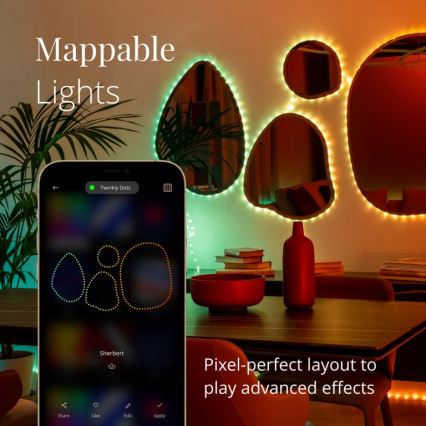 Twinkly - LED RGB Außen-Dimmstreifen DOTS 400xLED 20 m IP44 Wi-Fi