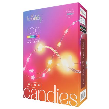 Twinkly - Dimmbare LED-RGB-Weihnachtskette CANDIES 100xLED 8 m USB Wi-Fi
