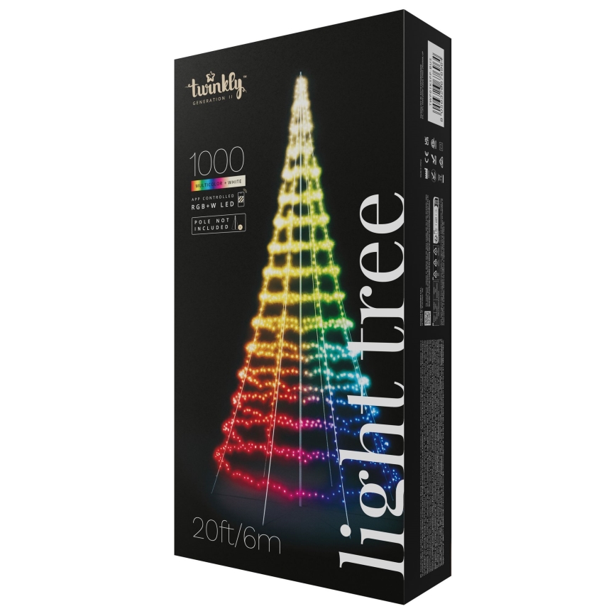 Twinkly - LED RGBW dimmbarer Außen-Weihnachtsbaum LIGHT TREE 1000×LED 6 m IP44 Wi-Fi