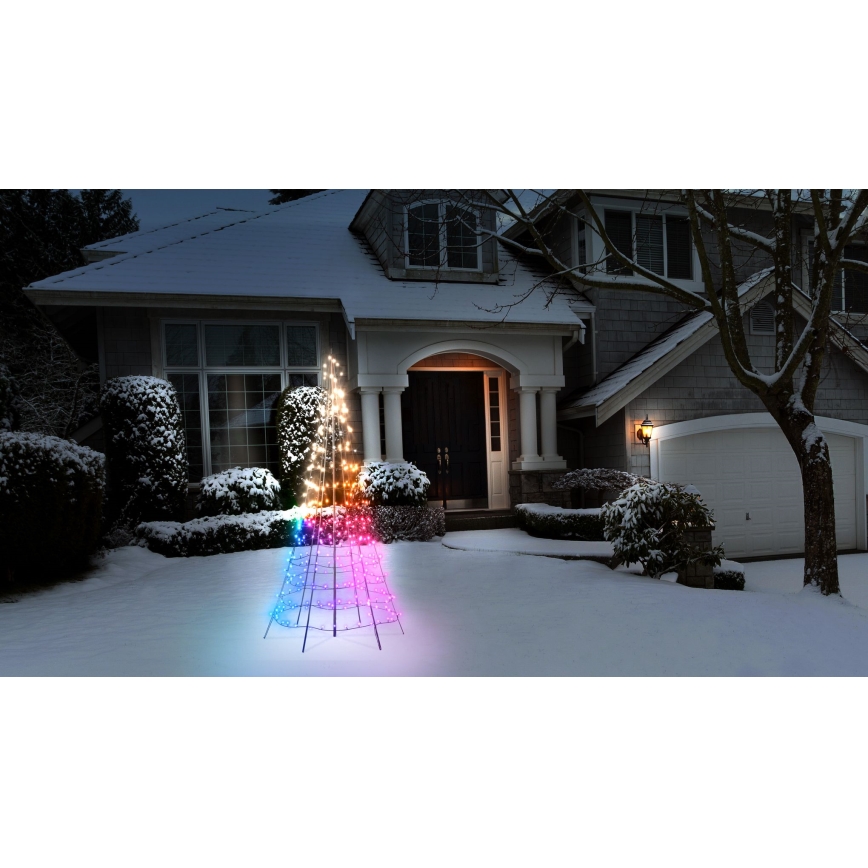 Twinkly - LED RGBW dimmbarer Außen-Weihnachtsbaum LIGHT TREE 300xLED 2m IP44 Wi-Fi