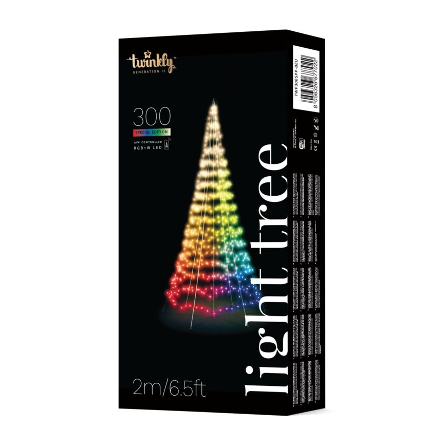 Twinkly - LED RGBW dimmbarer Außen-Weihnachtsbaum LIGHT TREE 300xLED 2m IP44 Wi-Fi