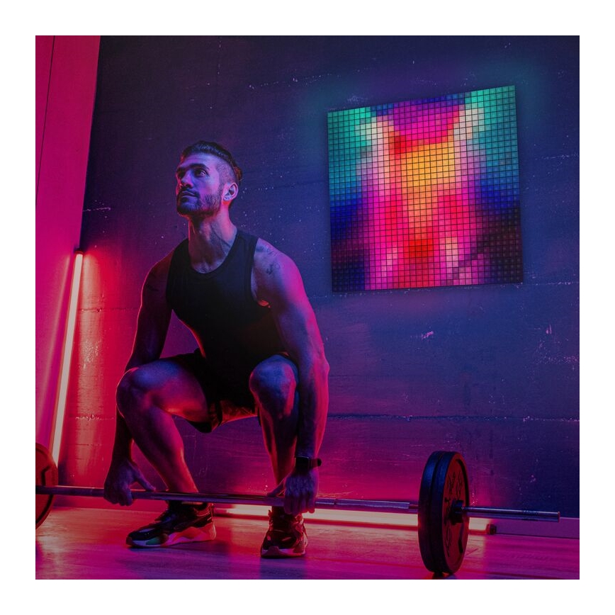 Twinkly - Dimmbares LED-RGB-Panel SQUARES 64xLED 16x16 cm Wi-Fi