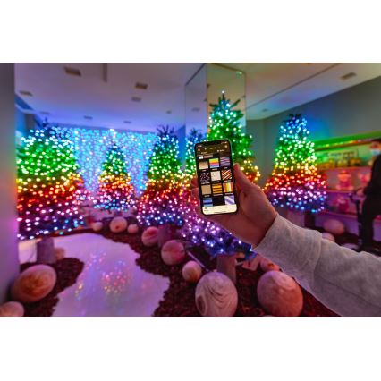 Twinkly - LED RGBW dimmbare Außen-Weihnachtslichterkette STRINGS 250xLED 23,5m IP44 Wi-Fi
