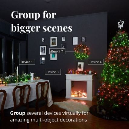 Twinkly - Dimmbare LED-RGB-Weihnachtslicherkette für den Außenbereich STRINGS 250xLED 23,5m IP44 Wi-Fi