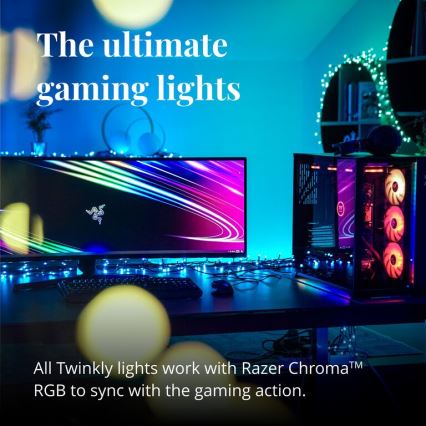 Twinkly - LED RGB dimmbare Außen-Weihnachtslichterkette STRINGS 600xLED 51,5m IP44 Wi-Fi