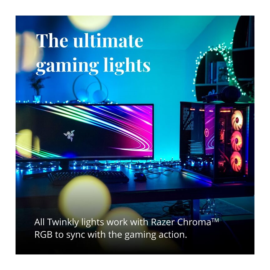 Twinkly - LED RGB dimmbare Außen-Weihnachtslichterkette STRINGS 600xLED 51,5m IP44 Wi-Fi