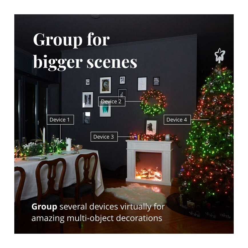 Twinkly - LED RGB dimmbare Außen-Weihnachtslichterkette STRINGS 600xLED 51,5m IP44 Wi-Fi